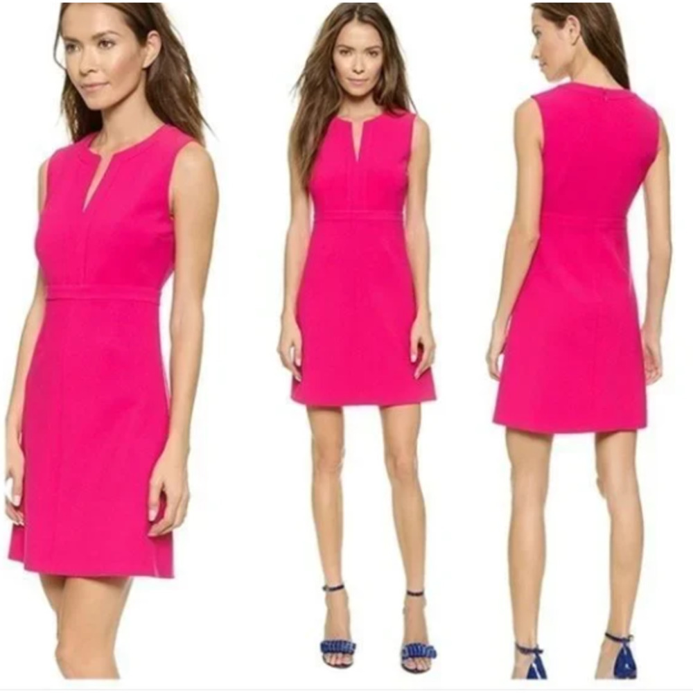 Diane Von Furstenberg DvF Sleeveless Pink Dress Vneck‎ Fucsia Casual  Size 6
